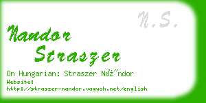 nandor straszer business card